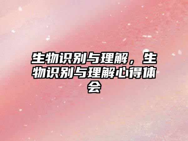 生物識別與理解，生物識別與理解心得體會