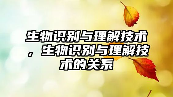 生物識別與理解技術(shù)，生物識別與理解技術(shù)的關(guān)系