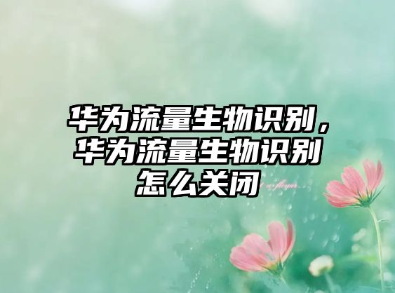 華為流量生物識別，華為流量生物識別怎么關閉