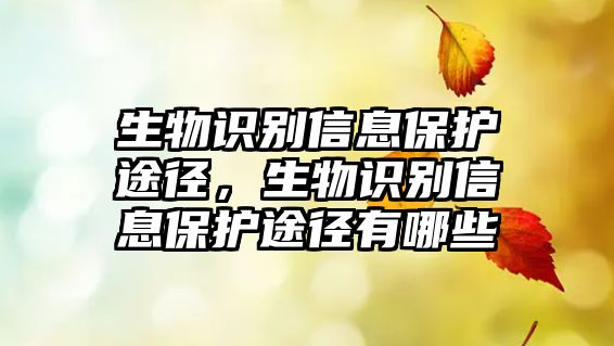 生物識(shí)別信息保護(hù)途徑，生物識(shí)別信息保護(hù)途徑有哪些