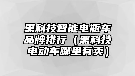 黑科技智能電瓶車(chē)品牌排行(黑科技電動(dòng)車(chē)哪里有賣(mài))
