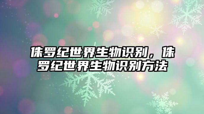 侏羅紀世界生物識別，侏羅紀世界生物識別方法