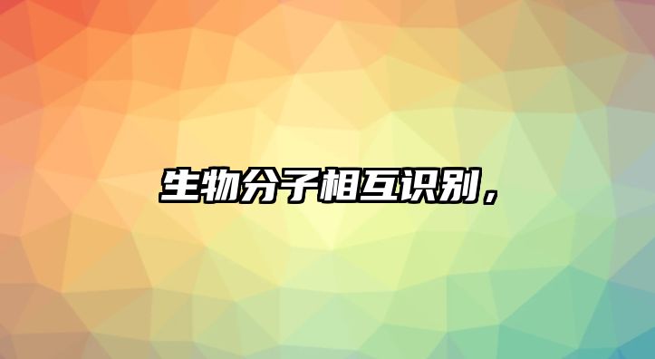 生物分子相互識別，