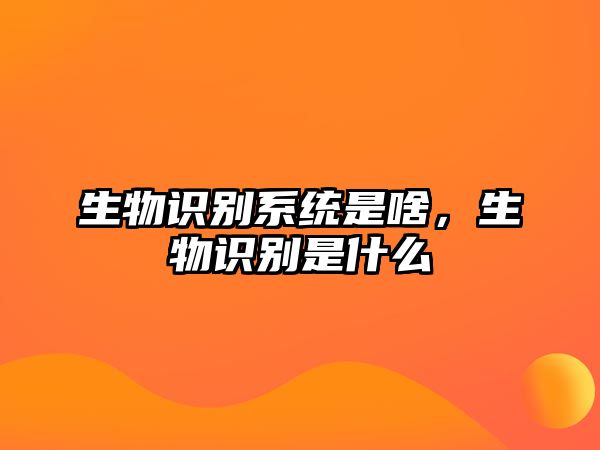 生物識(shí)別系統(tǒng)是啥，生物識(shí)別是什么