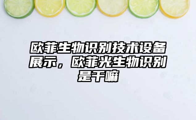 歐菲生物識別技術(shù)設(shè)備展示，歐菲光生物識別是干嘛