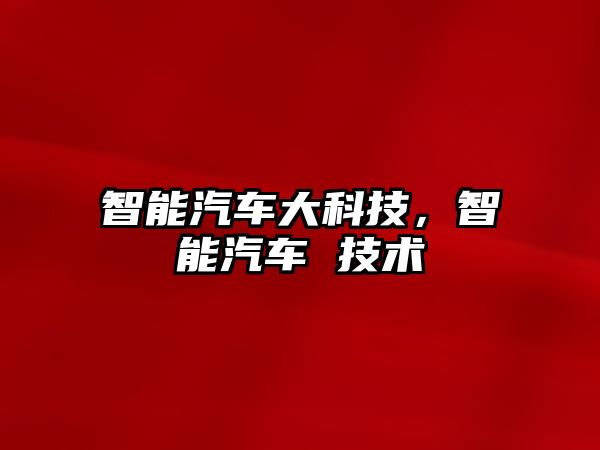智能汽車(chē)大科技，智能汽車(chē) 技術(shù)