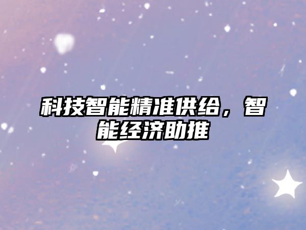 科技智能精準(zhǔn)供給，智能經(jīng)濟(jì)助推