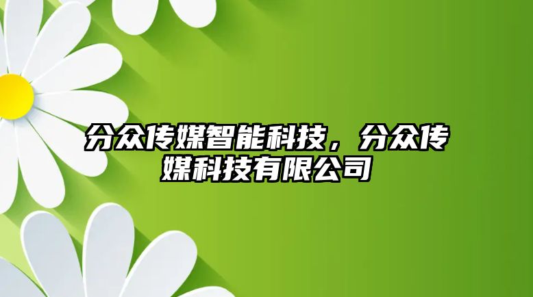 分眾傳媒智能科技，分眾傳媒科技有限公司