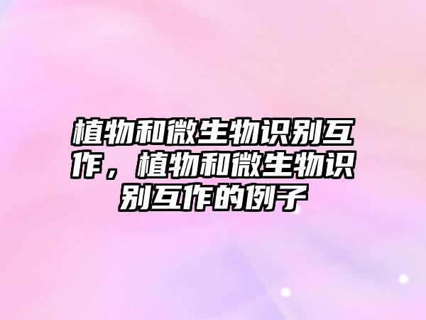 植物和微生物識(shí)別互作，植物和微生物識(shí)別互作的例子