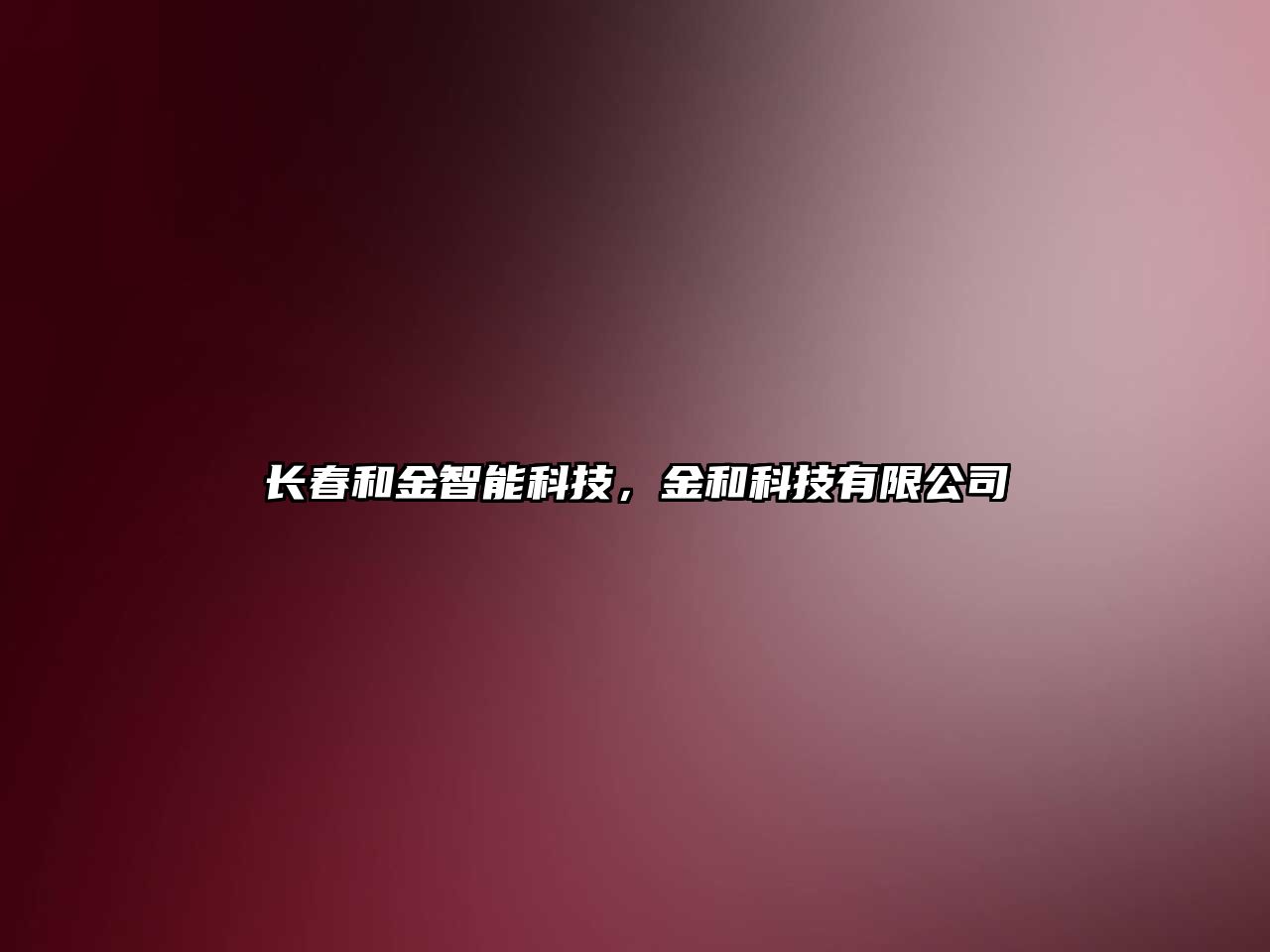長(zhǎng)春和金智能科技，金和科技有限公司